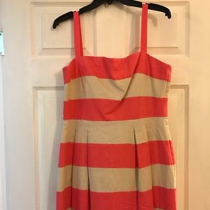 Summer pink and nude striped dress.